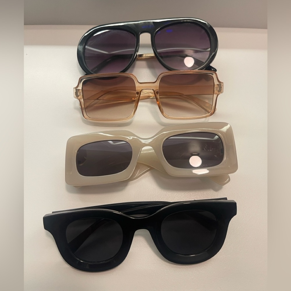 Stylish Women's Sunglasses Set - Black, Cream, Brown